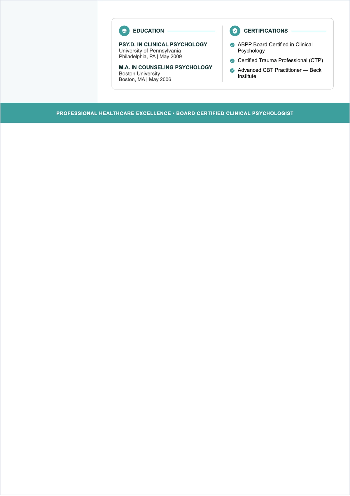 Free Psychology ATS Resume Summary Template, AI Resume Builder