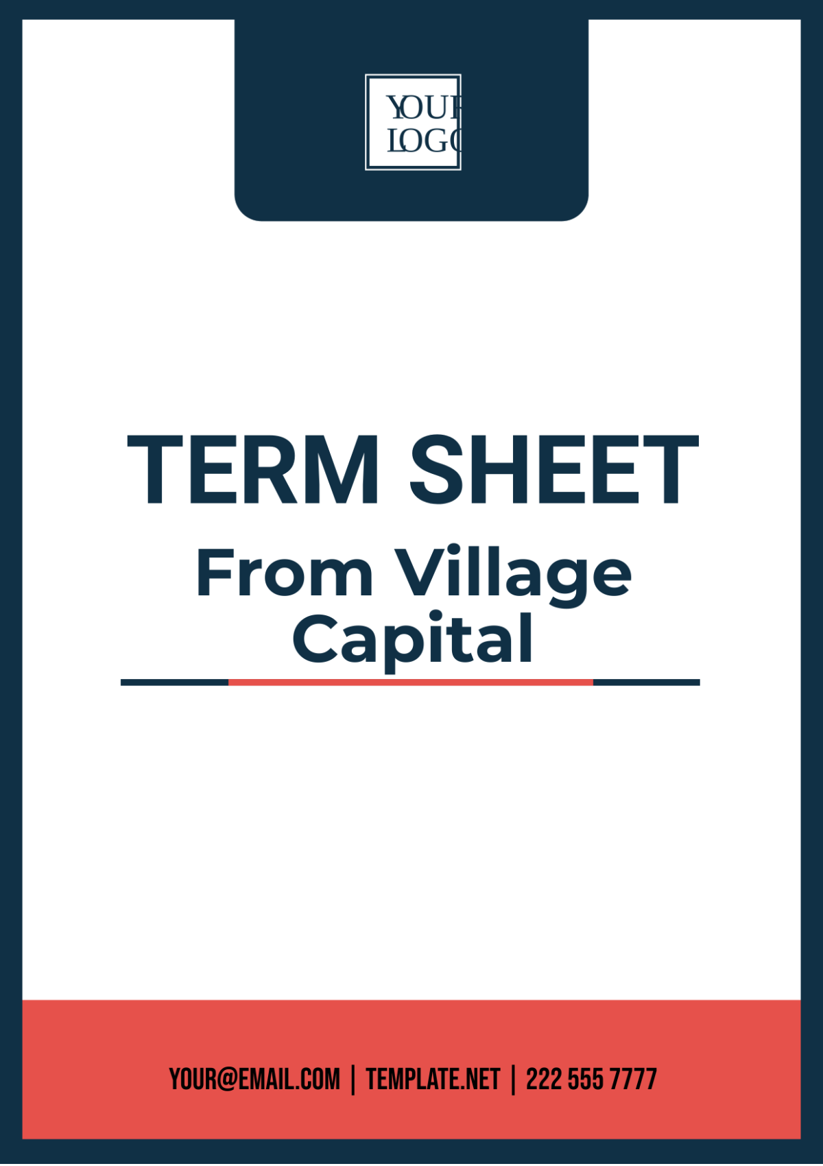 Term Sheet from Village Capital Template