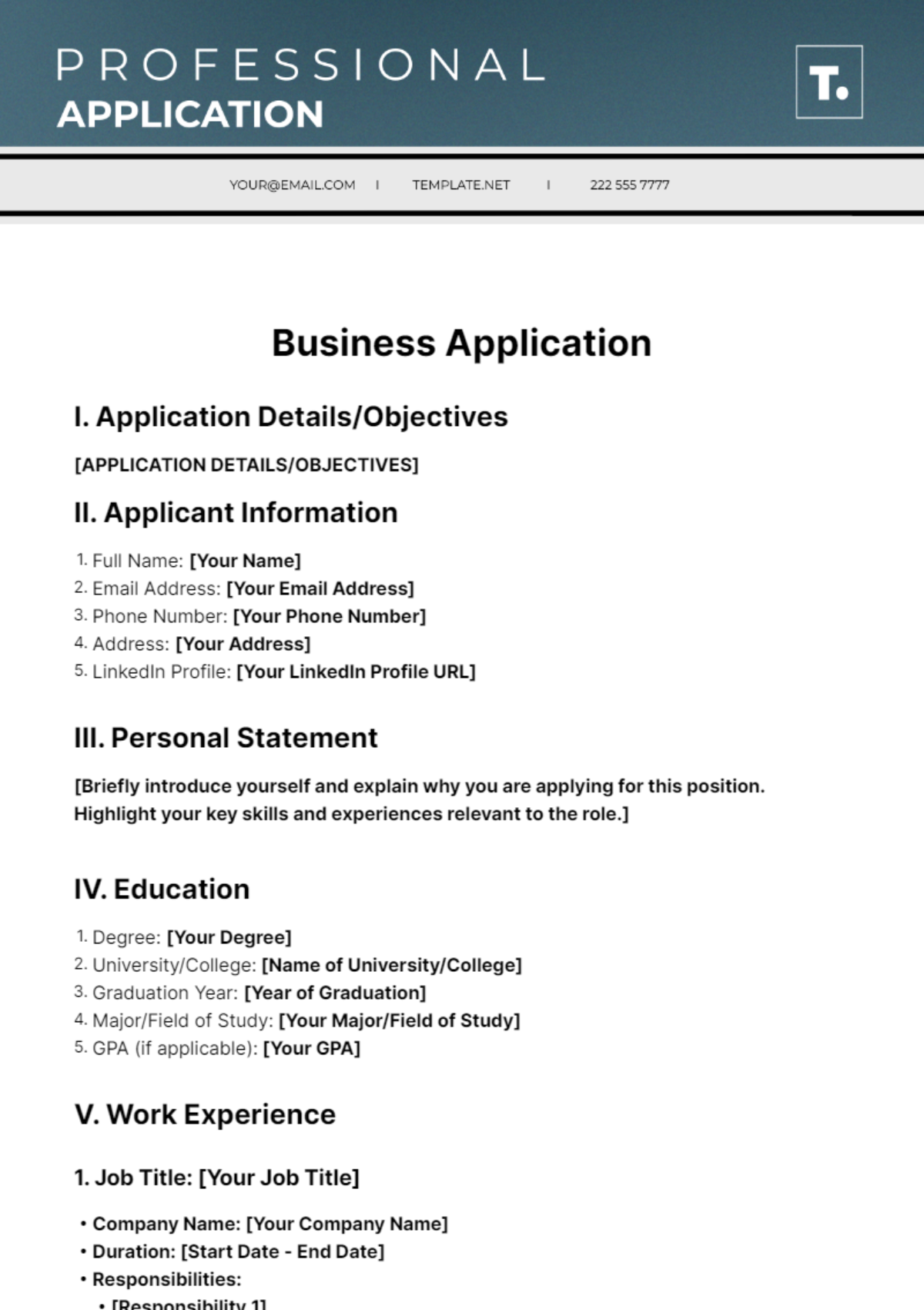 Business Application Template