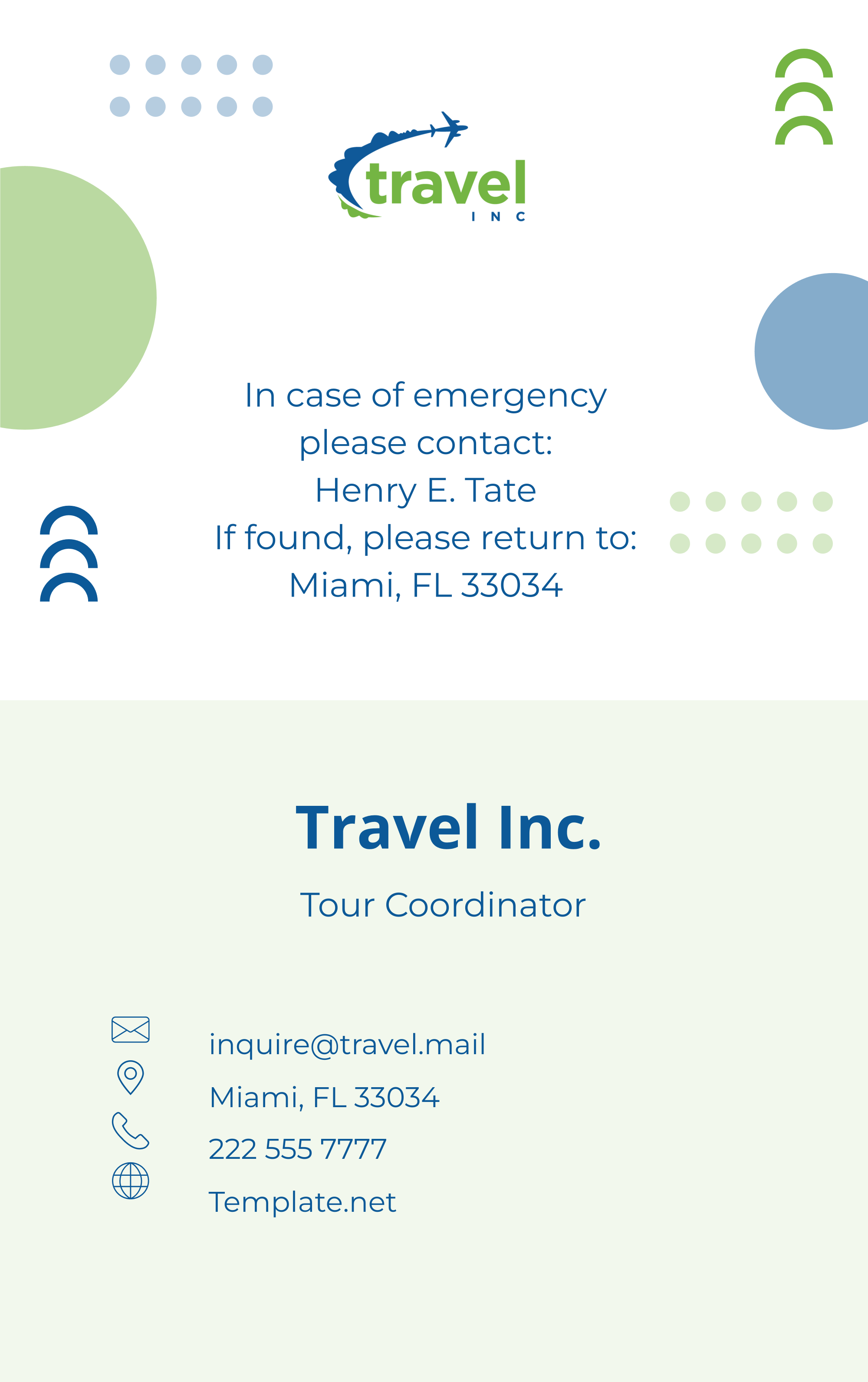 Free Tour Coordinator ID Card Template to Edit Online