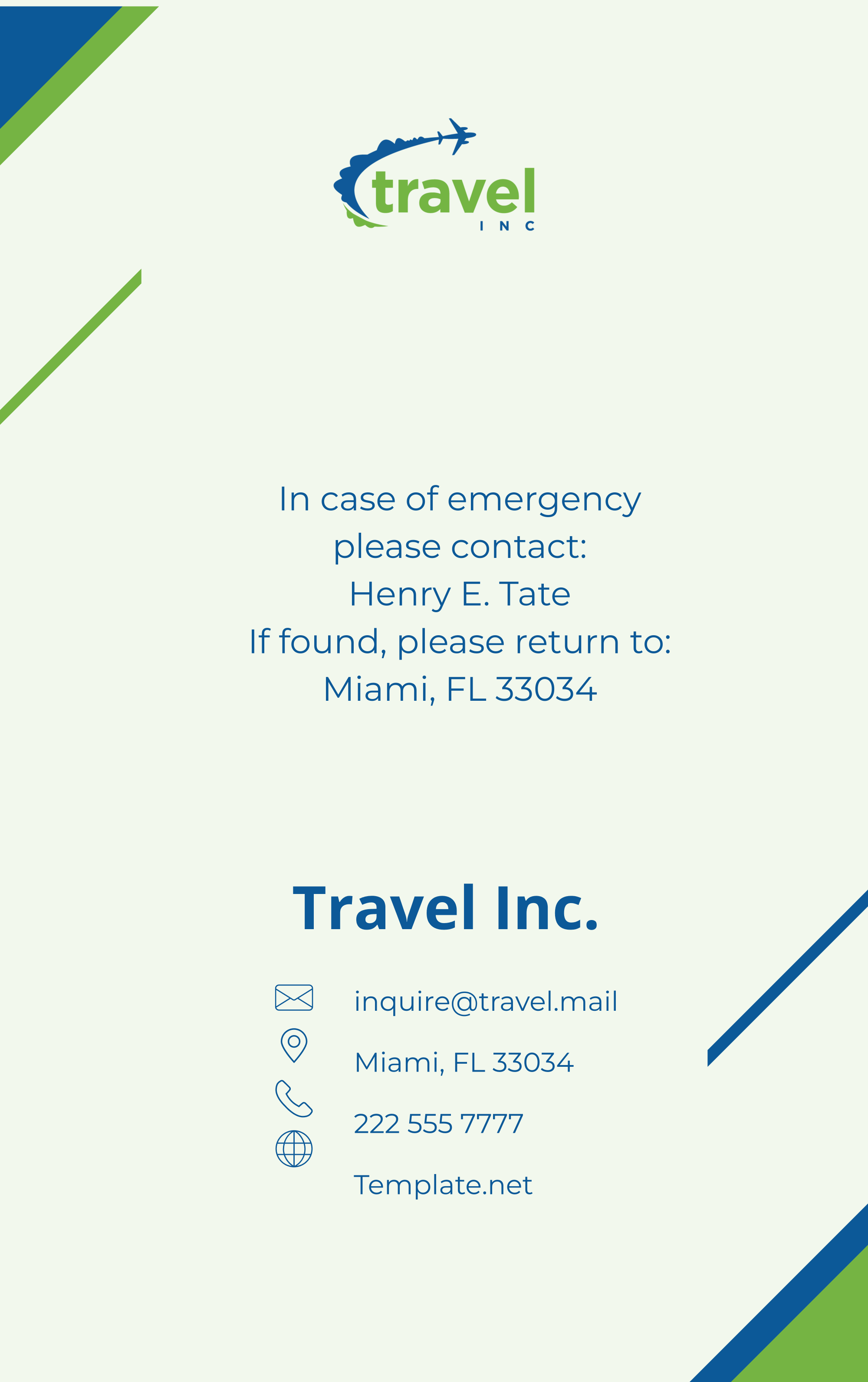 Free Travel Agency Intern ID Card Template to Edit Online