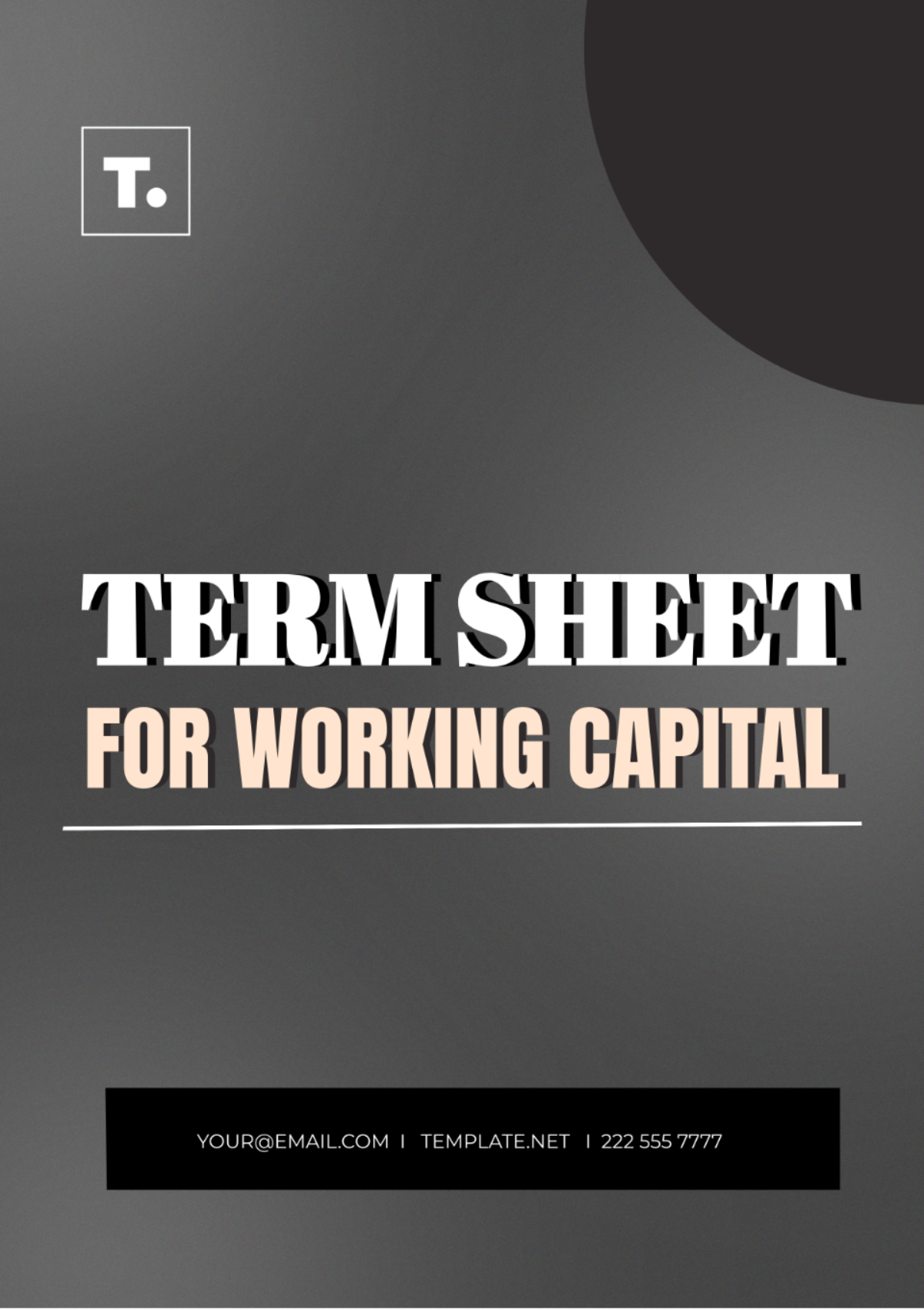 Term Sheet for Working Capital Template