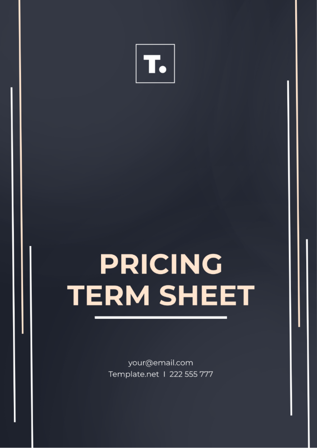 Pricing Term Sheet Template