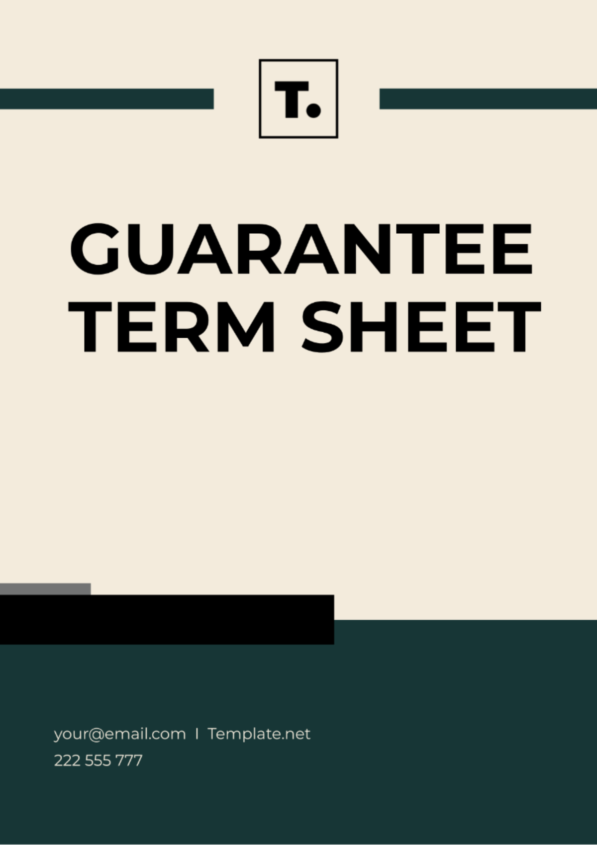 Guarantee Term Sheet Template