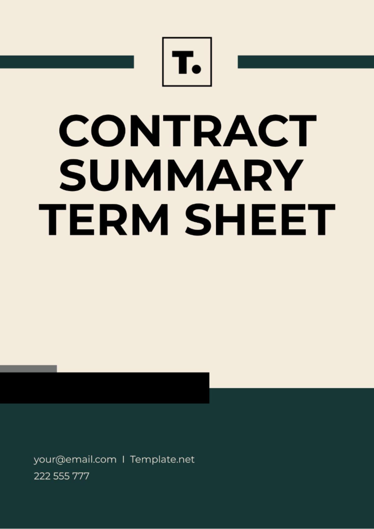 Contract Summary Term Sheet Template