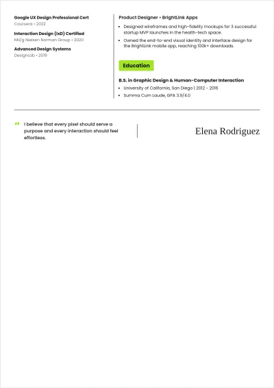 Free UI/UX Designer ATS Resume Summary Template, AI Resume Builder
