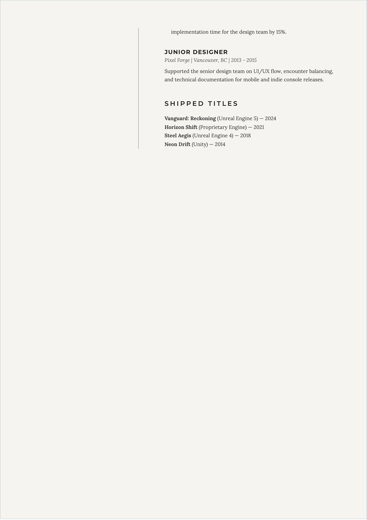 Free Game Designer ATS Resume Summary Template, AI Resume Builder
