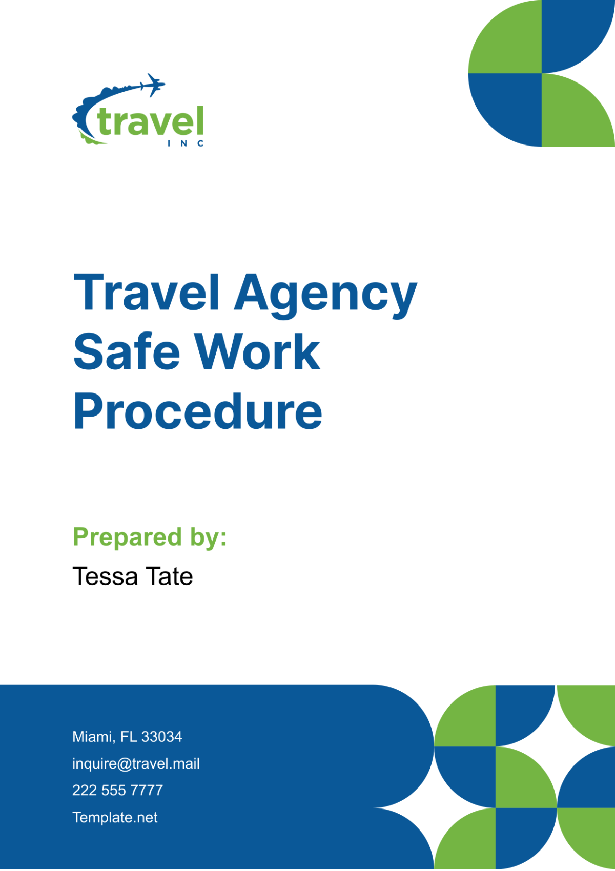 Travel Agency Safe Work Procedure Template