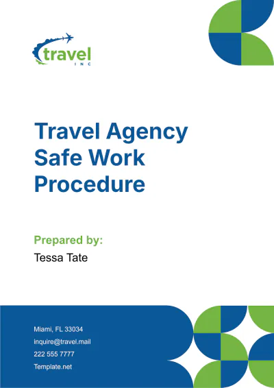 Free Travel Agency Safe Work Procedure Template to Edit Online