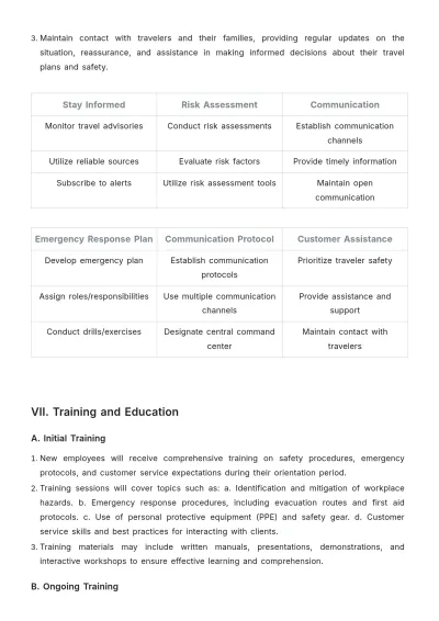 Free Travel Agency Safe Work Procedure Template to Edit Online