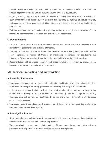 Free Travel Agency Safe Work Procedure Template to Edit Online