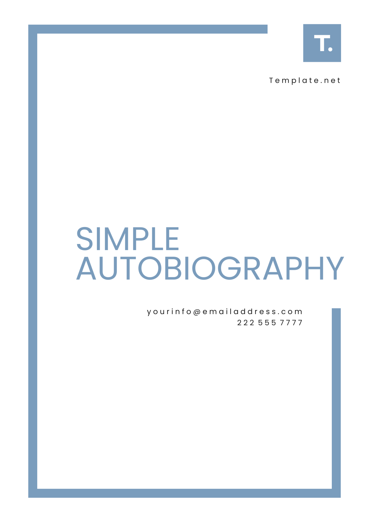Free Simple Autobiography Template