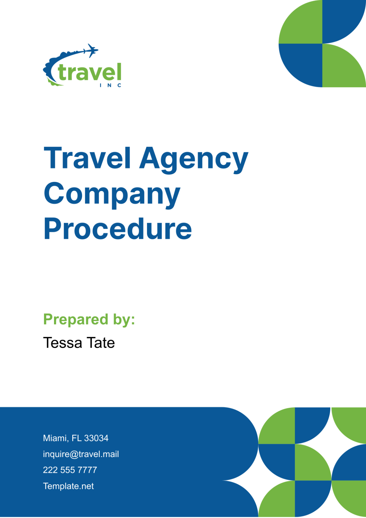 Travel Agency Company Procedure Template