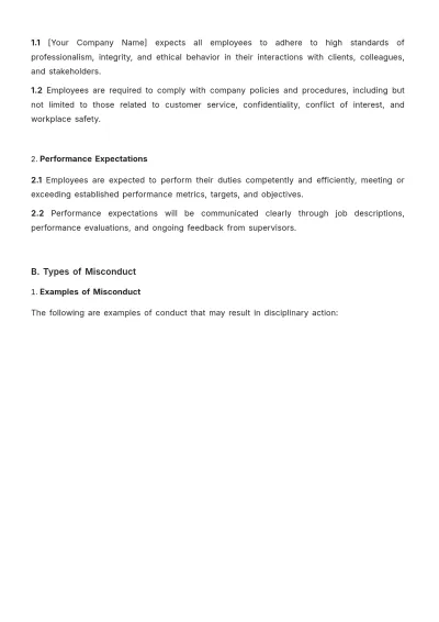 Free Travel Agency Disciplinary Procedure Template to Edit Online