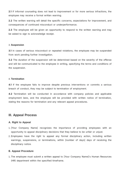 Free Travel Agency Disciplinary Procedure Template to Edit Online