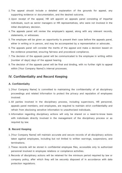 Free Travel Agency Disciplinary Procedure Template to Edit Online