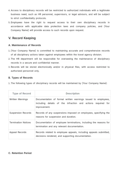 Free Travel Agency Disciplinary Procedure Template to Edit Online