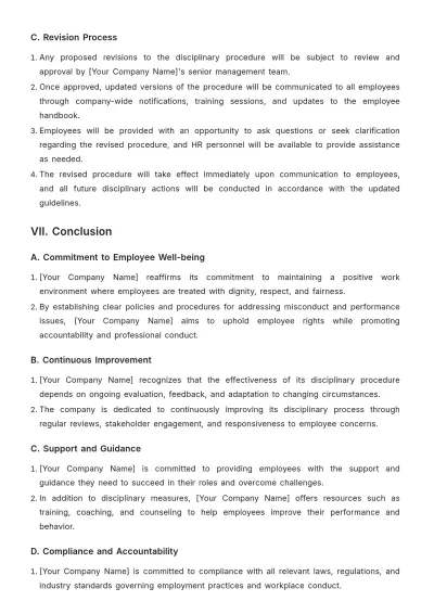Free Travel Agency Disciplinary Procedure Template to Edit Online