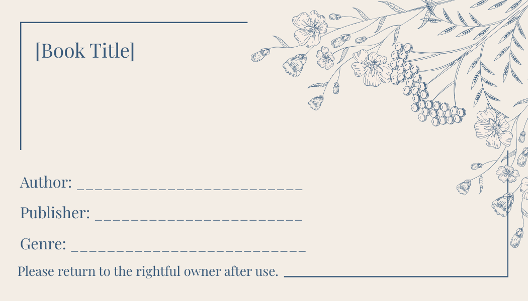 Free Wedding Book Label Template