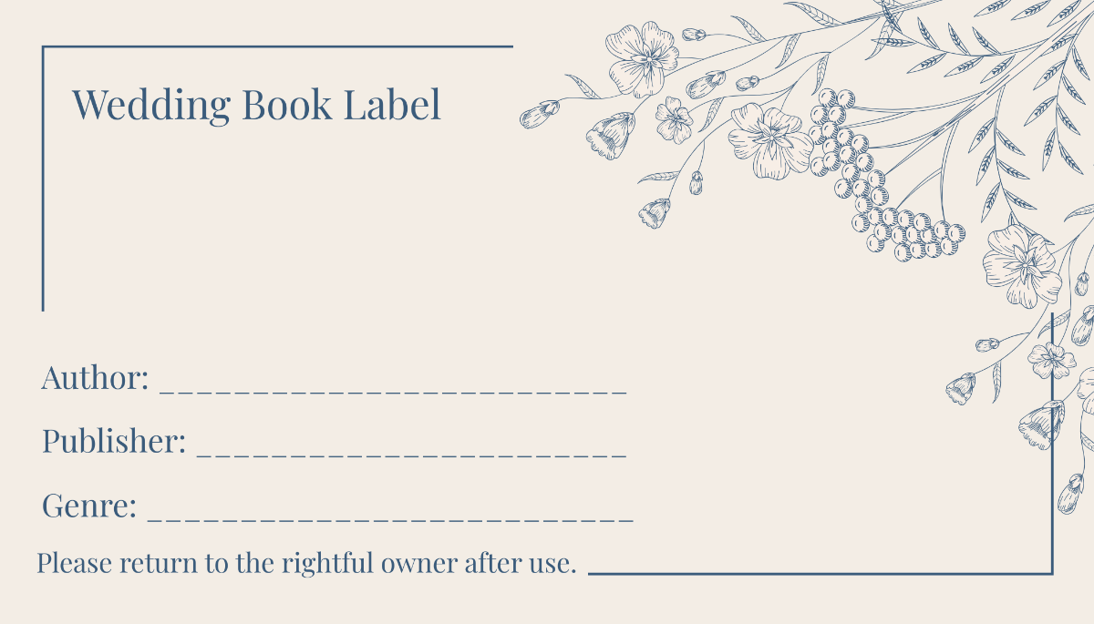 Wedding Book Label