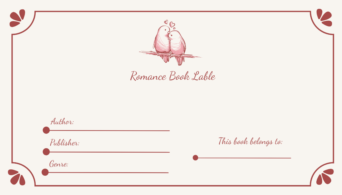 Romance Book Label