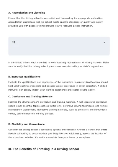 Free Driving School Article Template to Edit Online