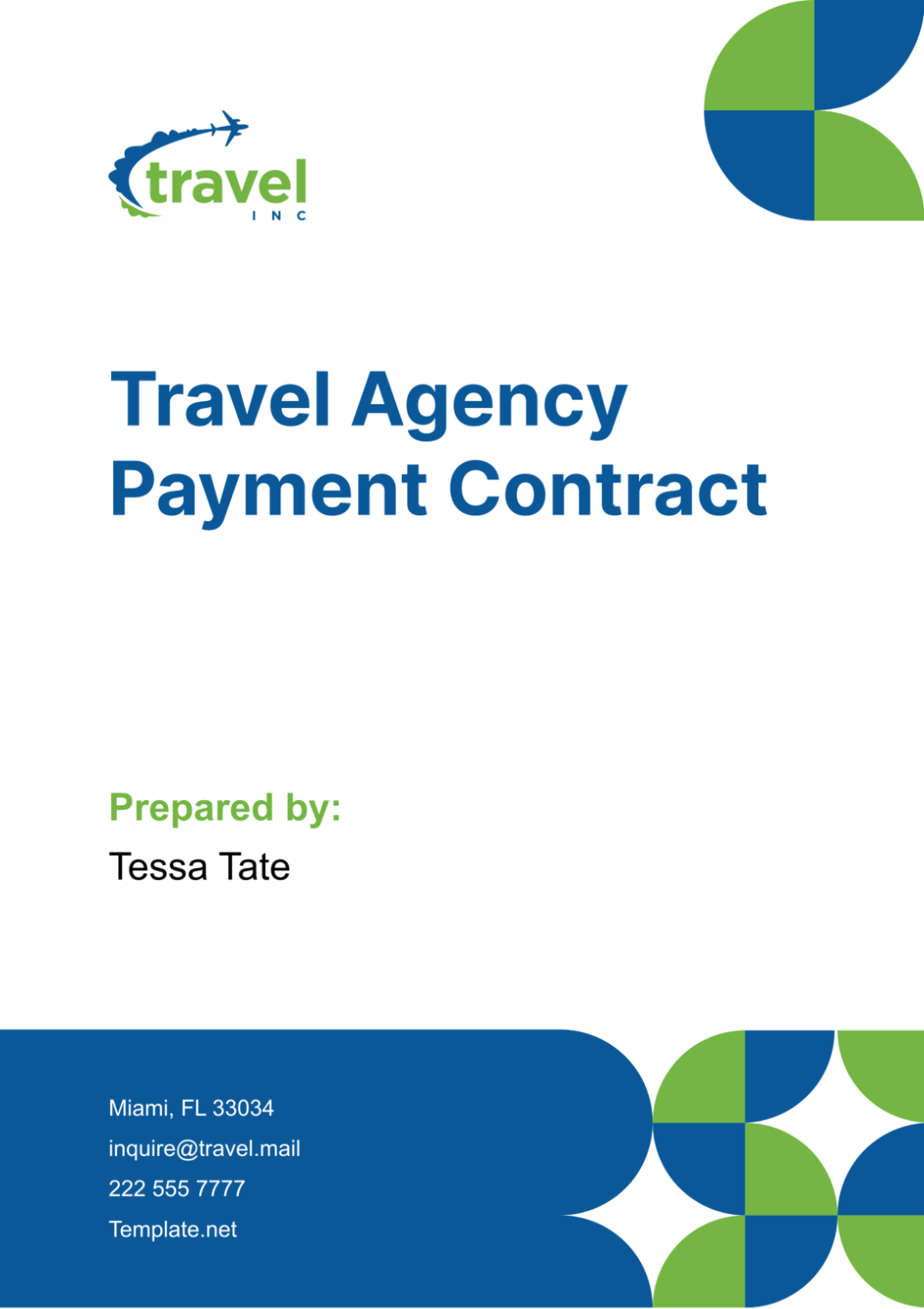 Travel Agency Payment Contract Template