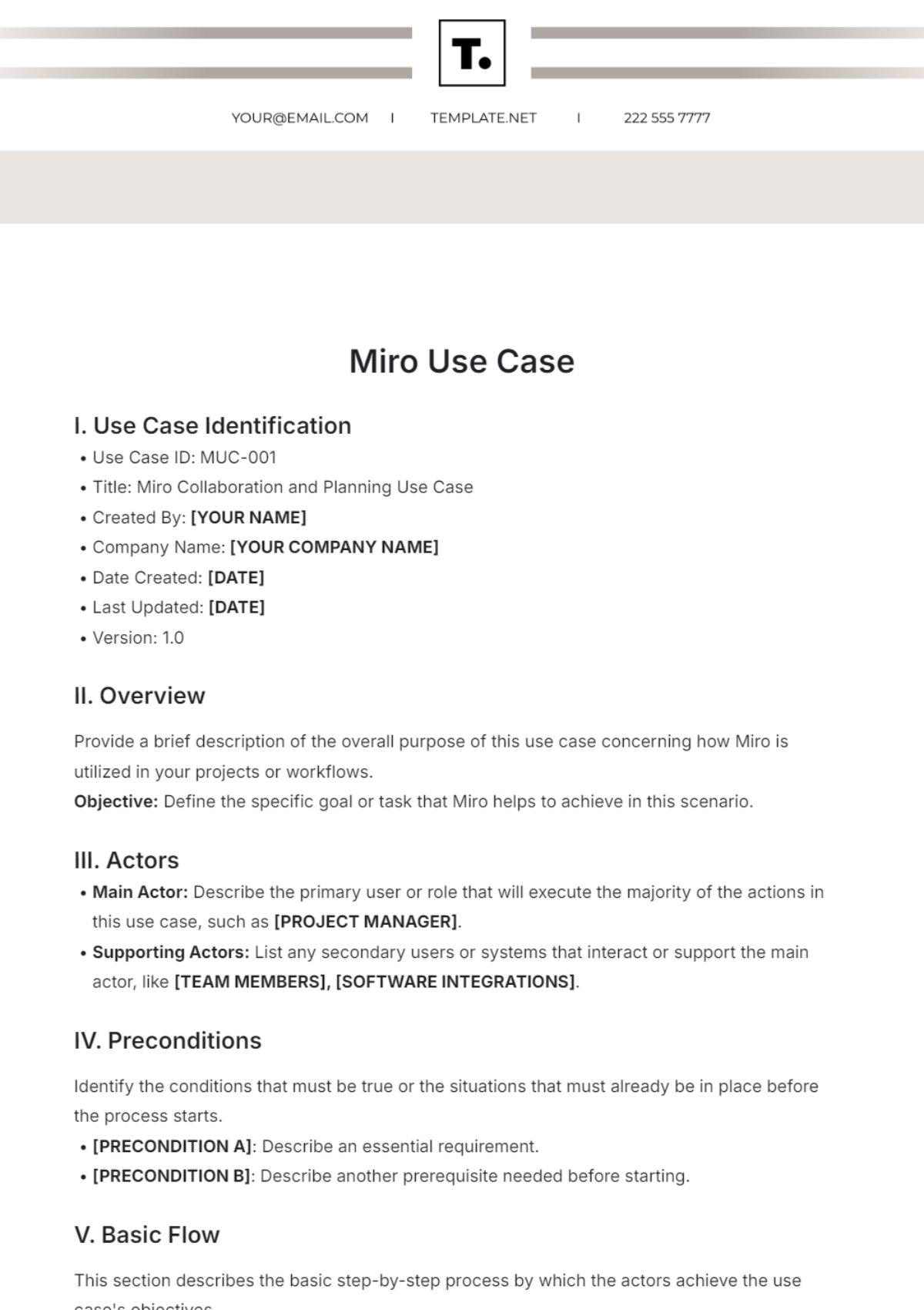 Miro Use Case Template