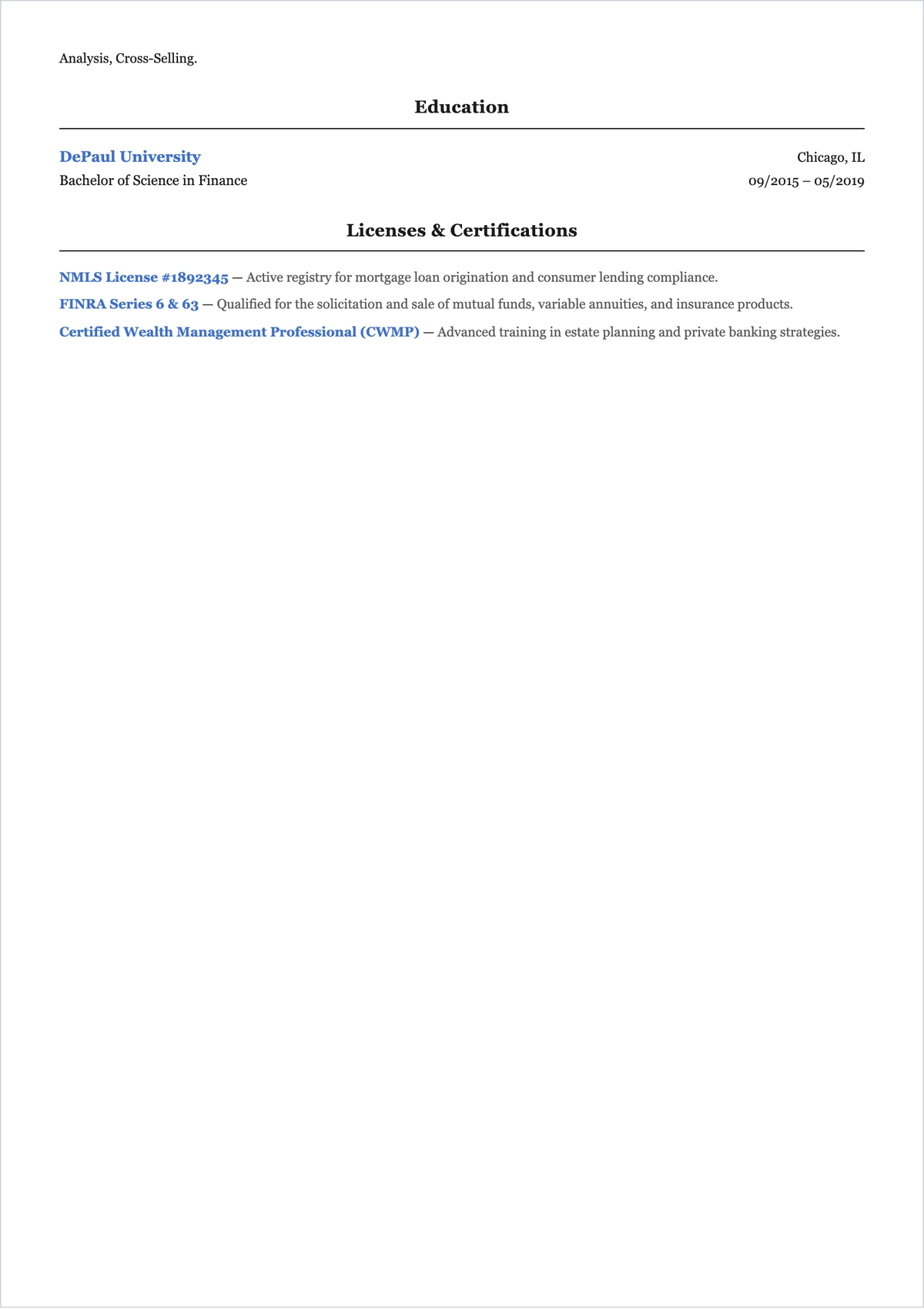 Free Banker ATS Resume Summary Template, AI Resume Builder