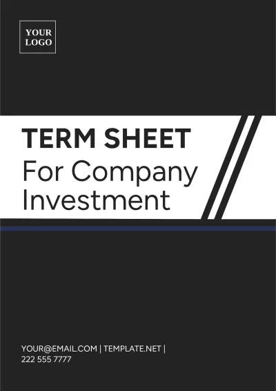 Free Term Sheet for Company Investment Template to Edit Online