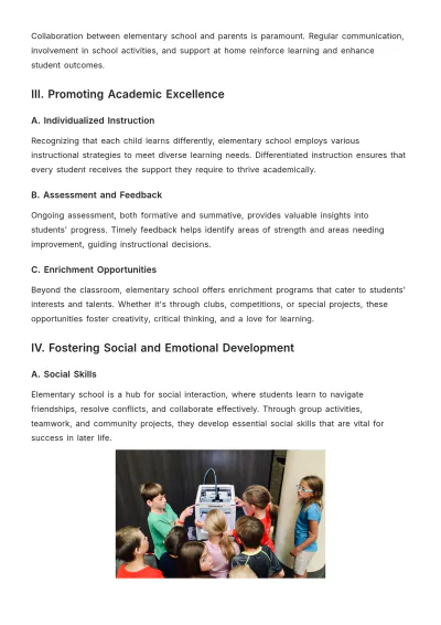 Free Elementary School Article Template to Edit Online