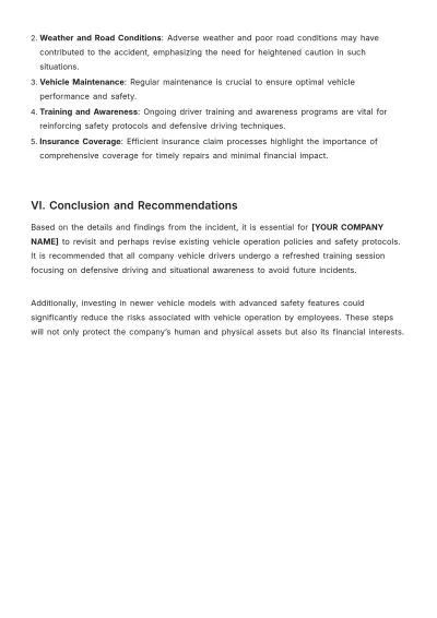 Free Company Vehicle Accident Report Template to Edit Online