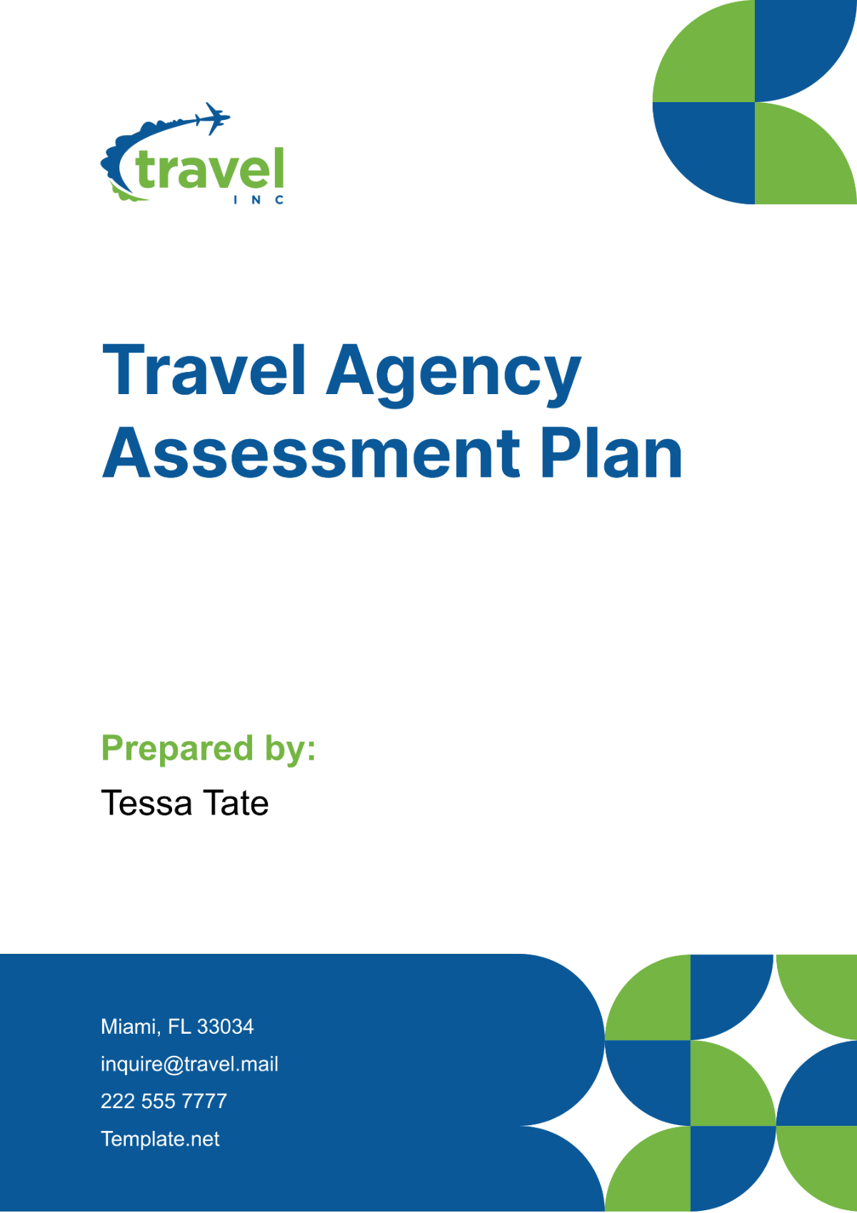 Travel Agency Assessment Plan Template