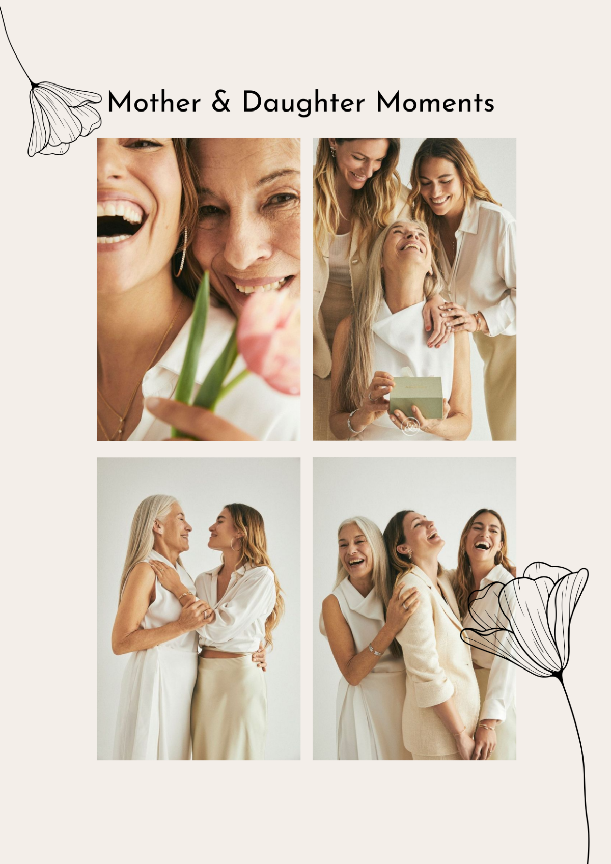 Mother And Daughter Bonding Photo Collage Template