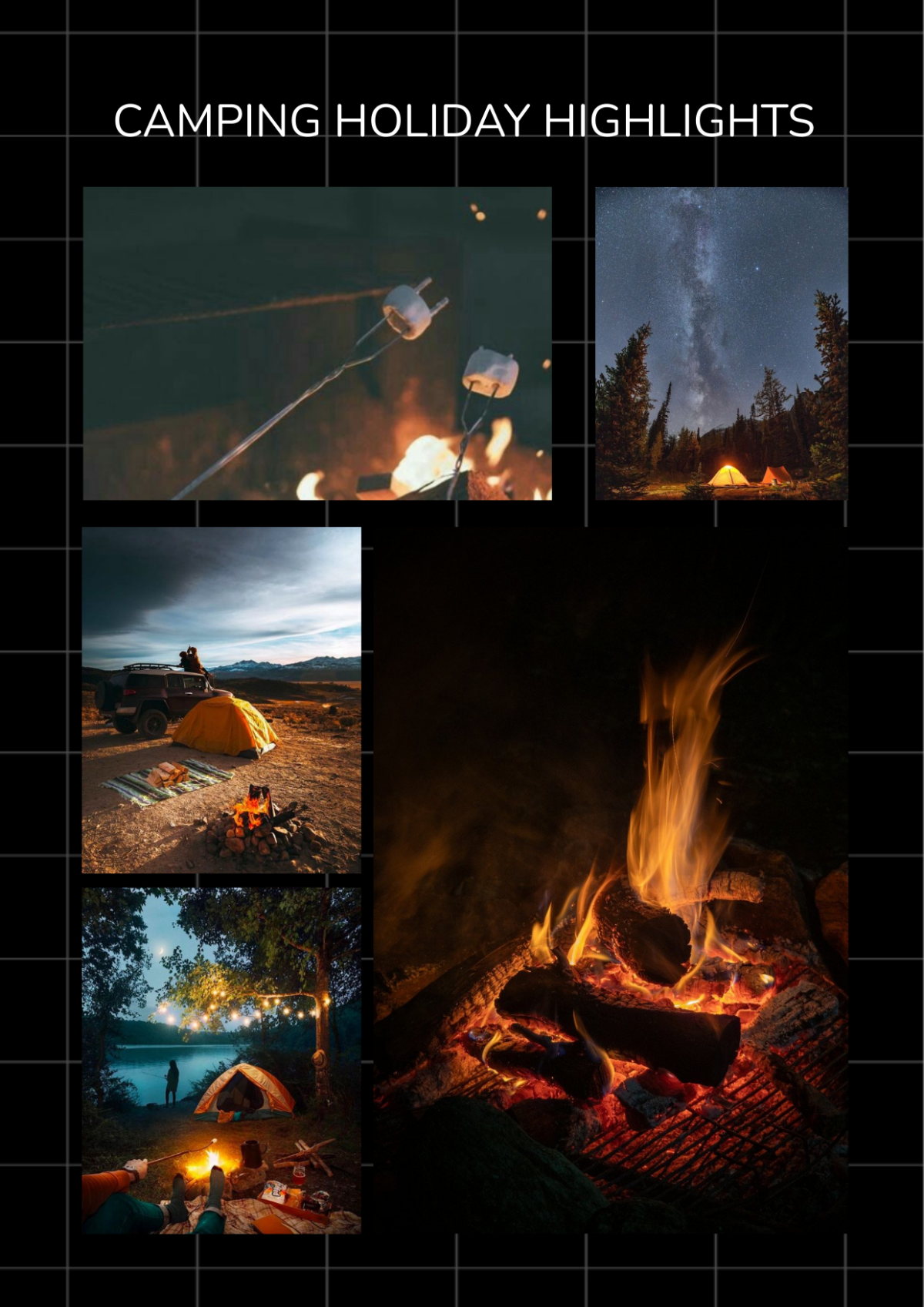 Camping Holiday Photo Collage Template
