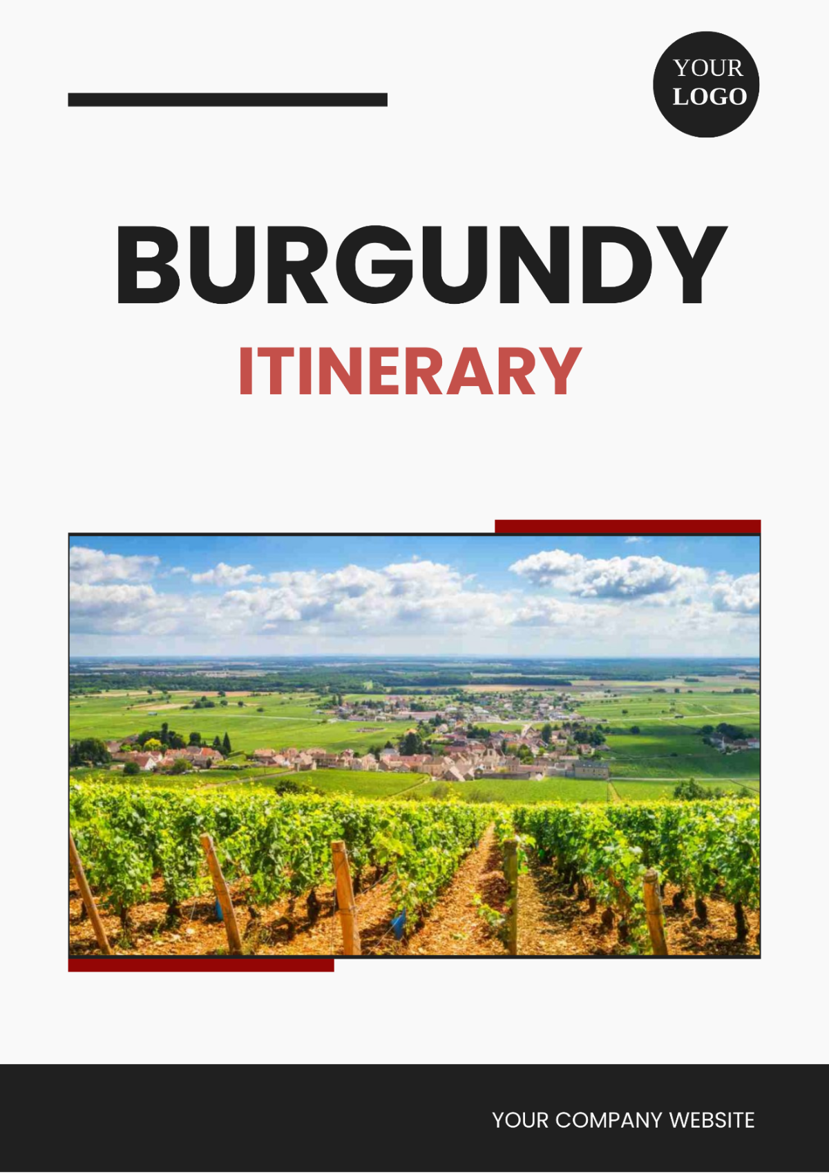 Free Burgundy Itinerary Template