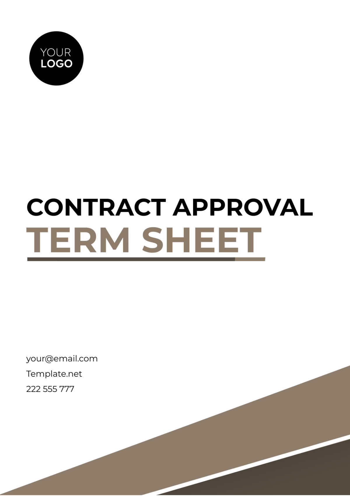 Contract Approval Term Sheet Template