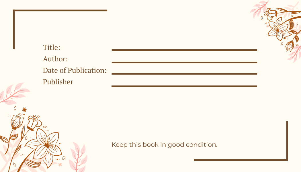 Free Novel Book Label Template