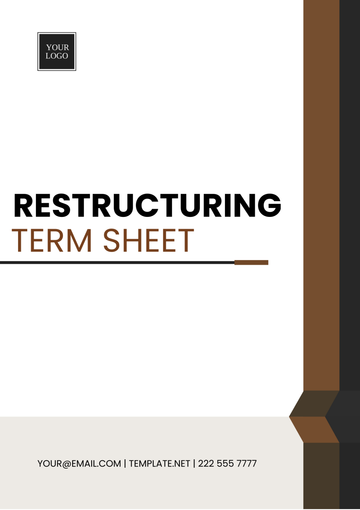 Restructuring Term Sheet Template