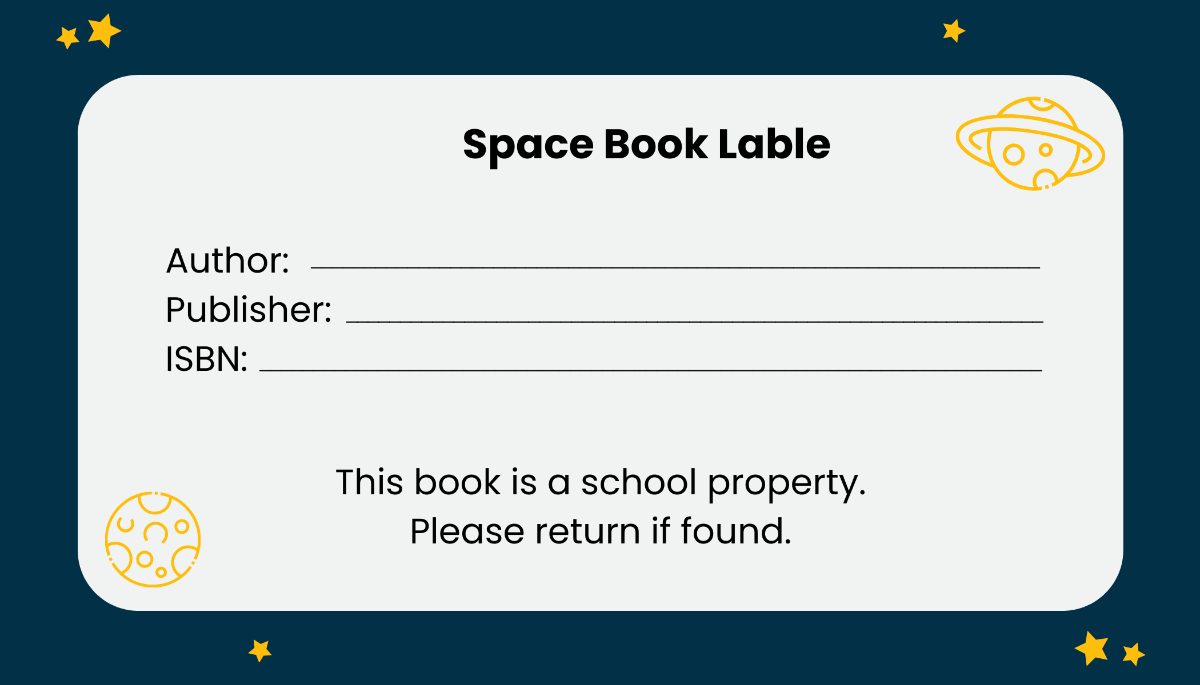 Space Book  Label