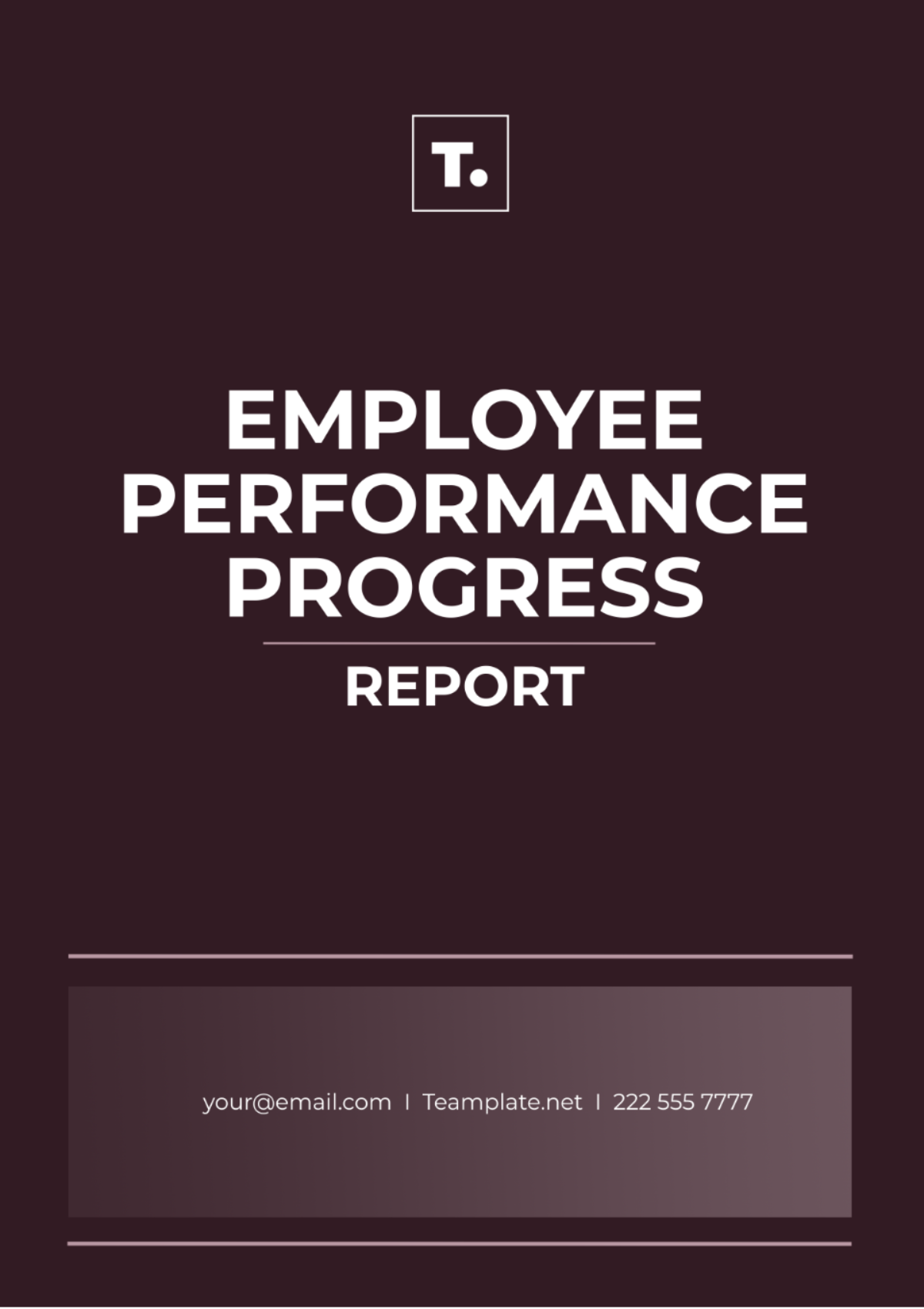 Employee Performance Progress Report Template