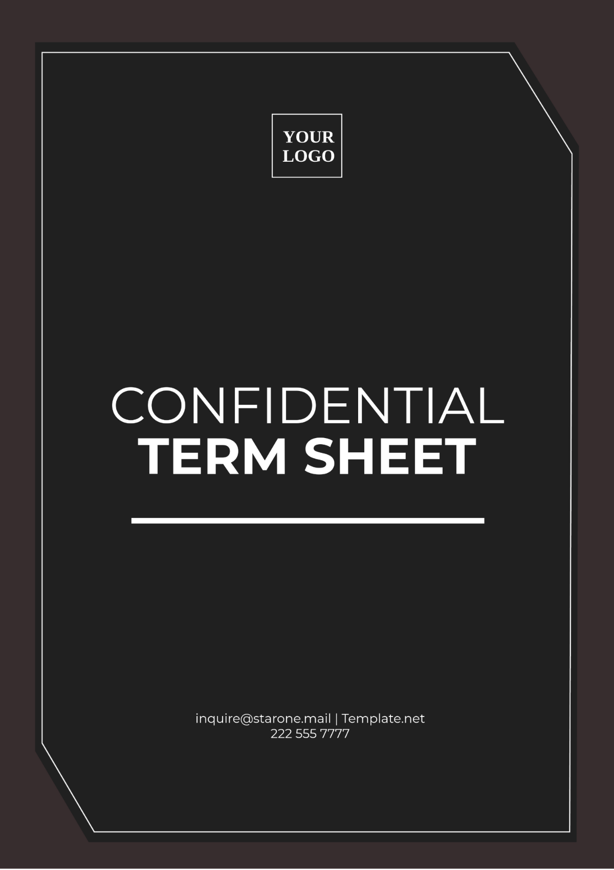 Confidential Term Sheet Template