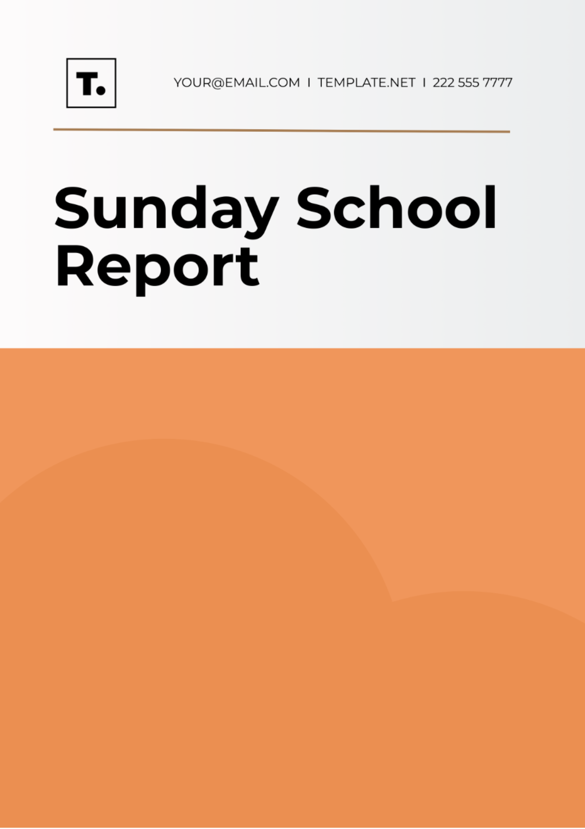 Sunday School Report Template