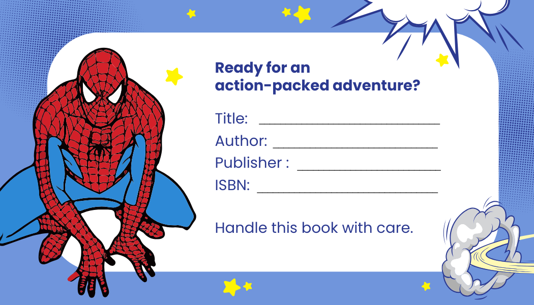 Spider man Book Label Template