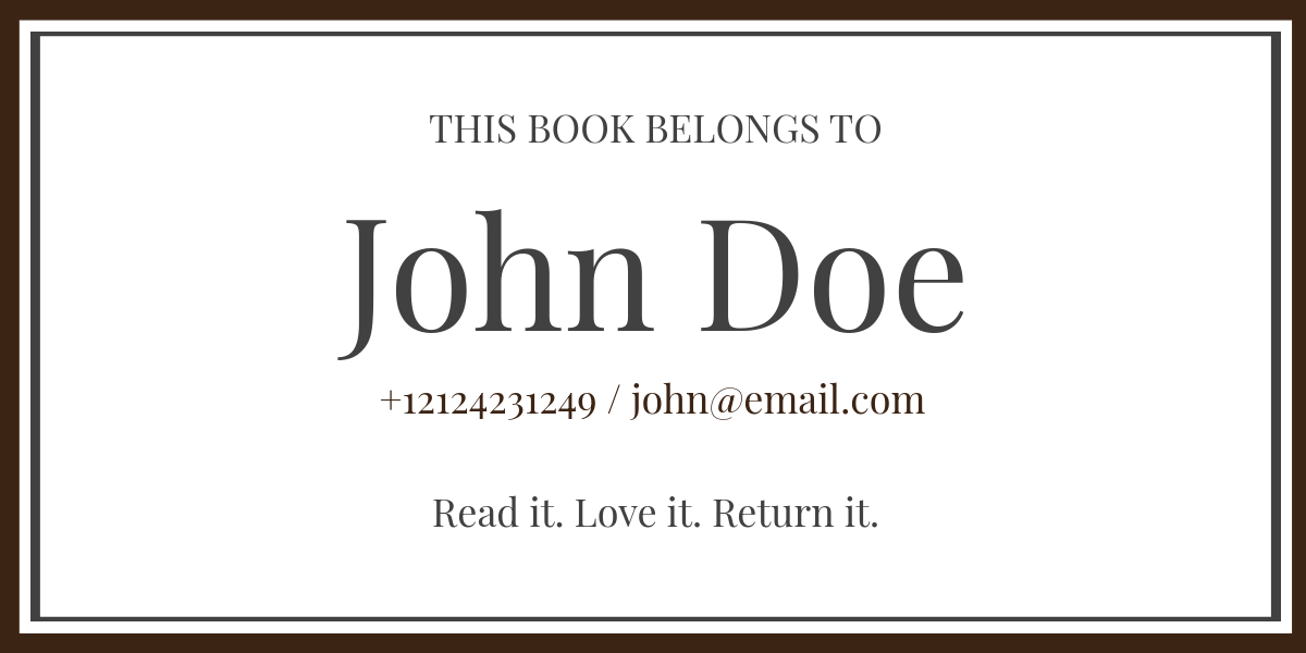 Free Traditional Book Label Template to Edit Online