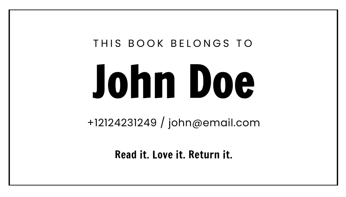 Free Botanical Book Label Template to Edit Online