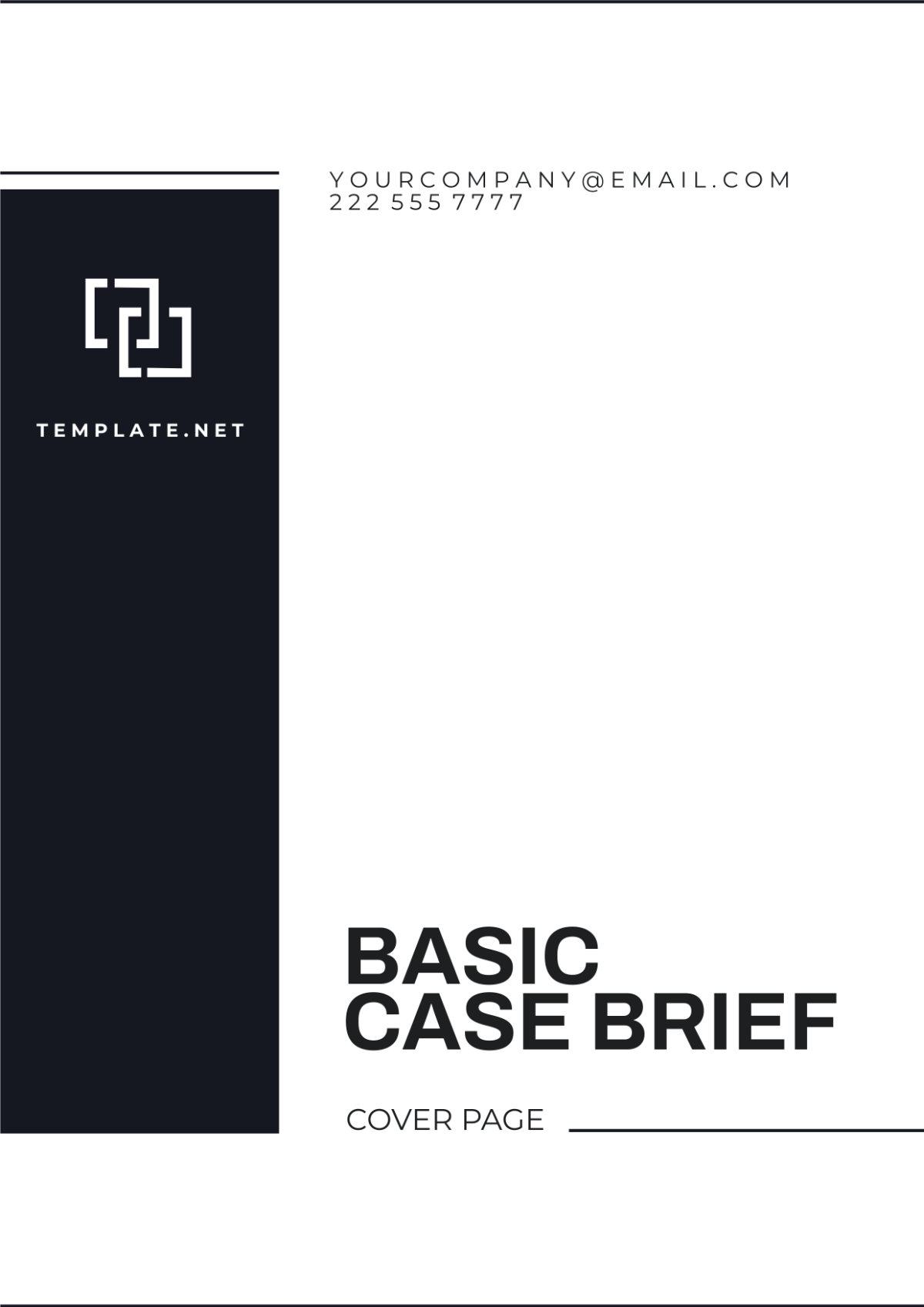 Basic Case Brief Cover Page