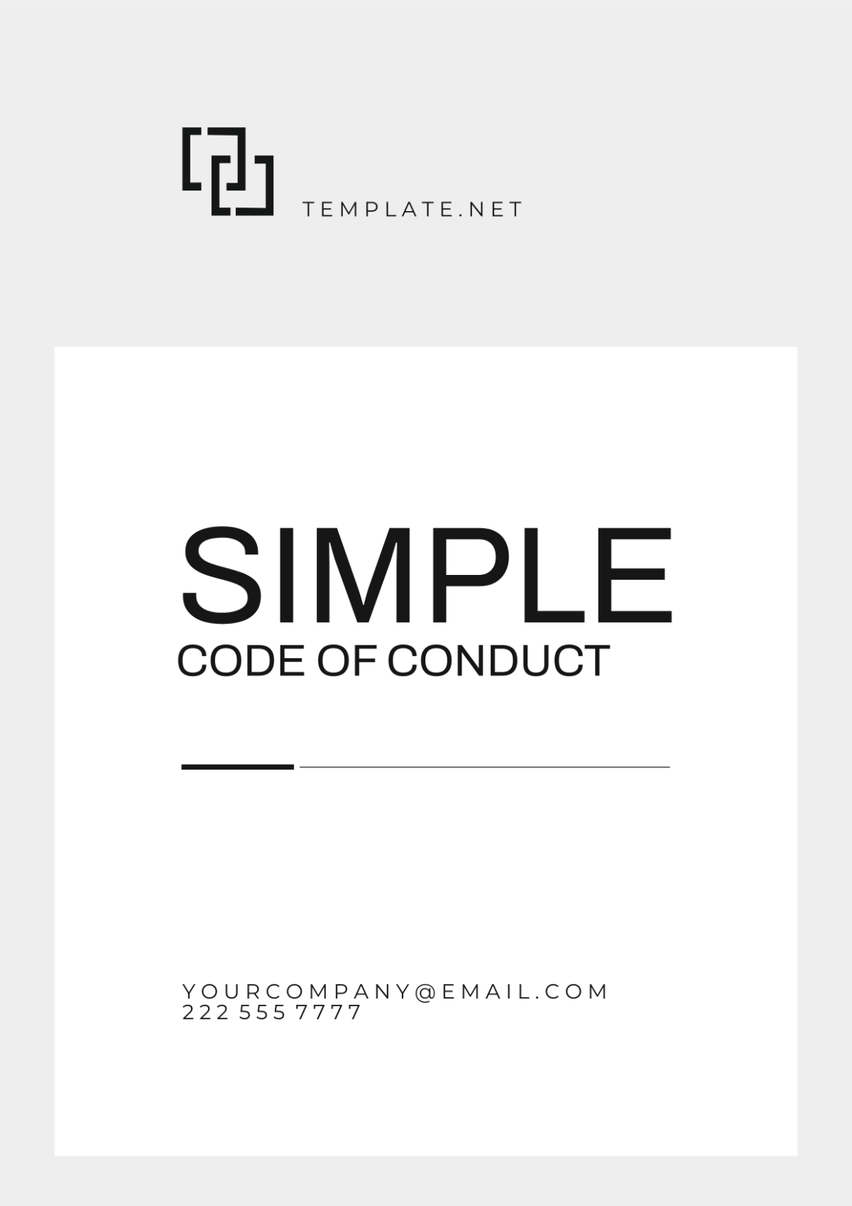 Simple Code of Conduct Cover Page Template - Edit Online & Download ...