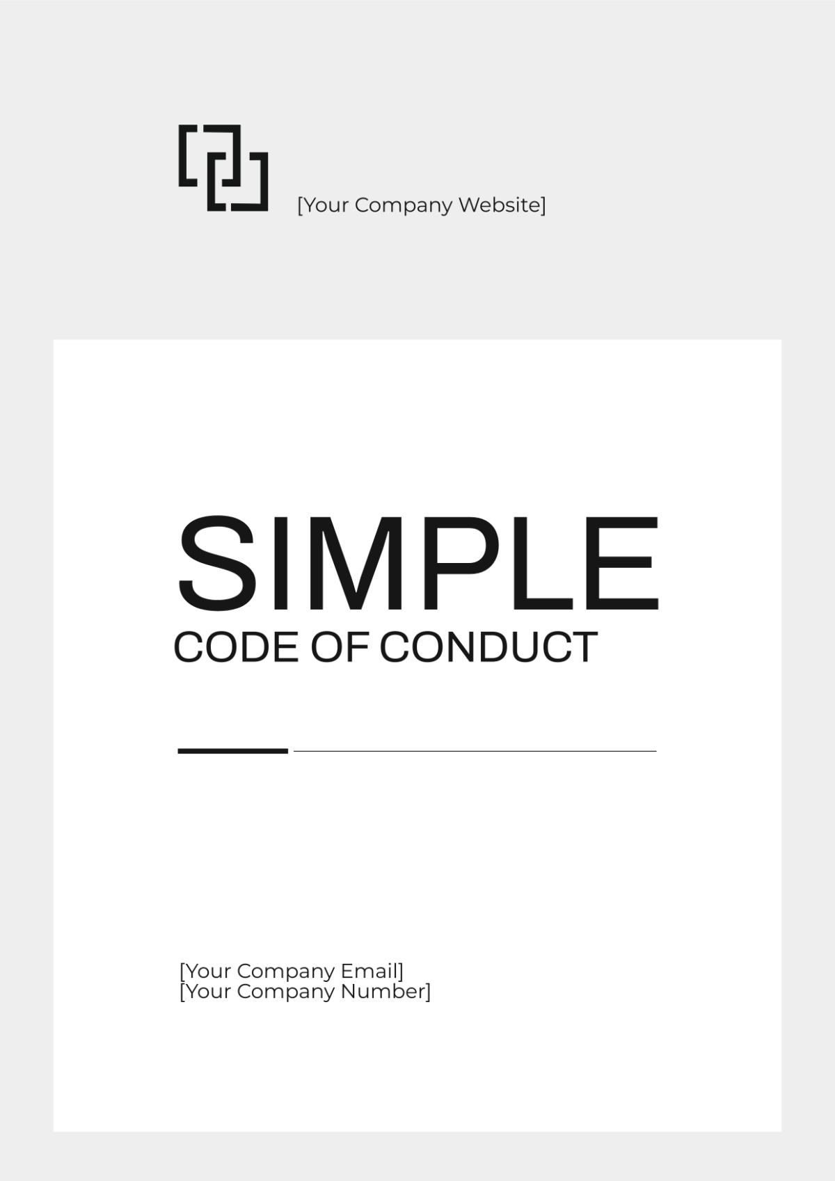 Simple Code of Conduct Cover Page