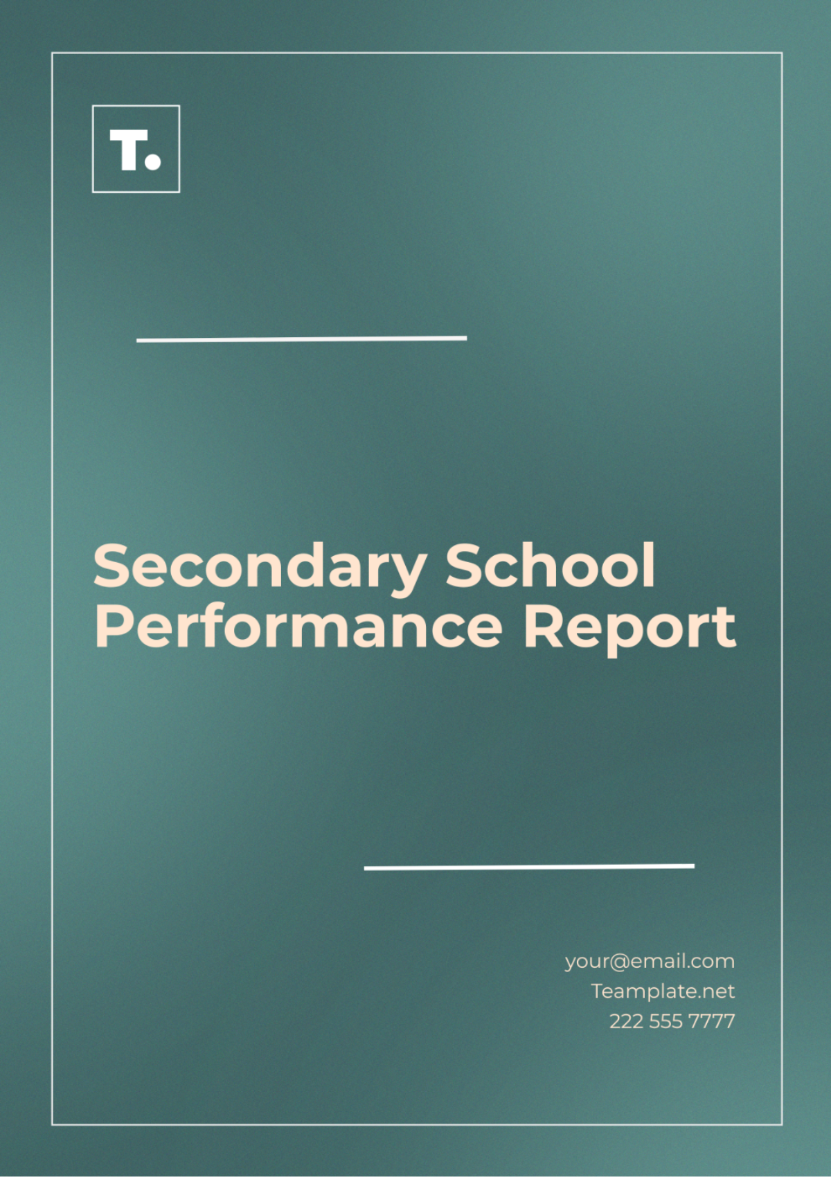 Secondary School Report Template